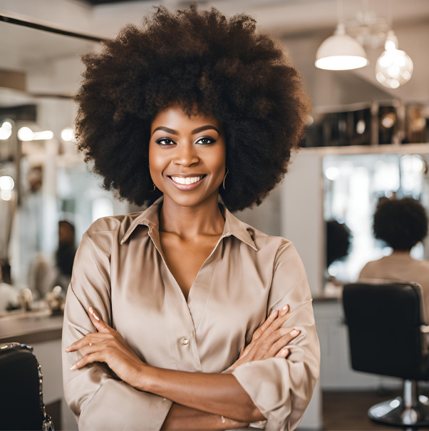 Pic of a woman with an afro